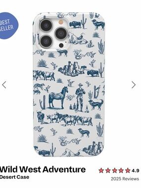 Wild West Adventure Desert Phone Case - White & Blue